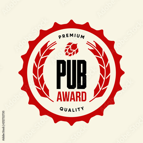 Modern craft beer drink vector logo sign for bar, pub, brewhouse or brewery isolated on light.