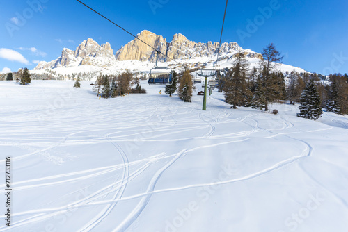 Ski resort in Dolomites, Carezza ski ,Italy