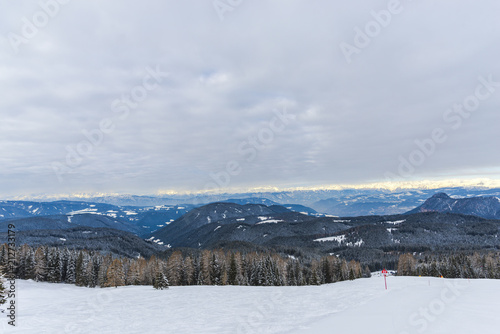 Ski resort in Dolomites Mountains, Carreza , Italy