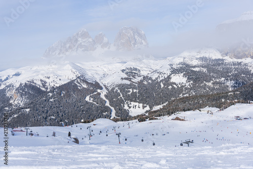 Ski resort in Dolomites Mountains, Italy