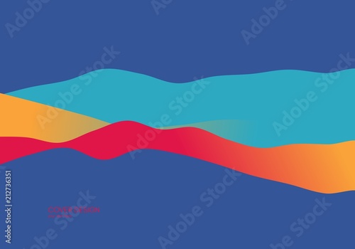 Abstract landscape background with dynamic effect. Futuristic style. Design Template. Vector illustration.