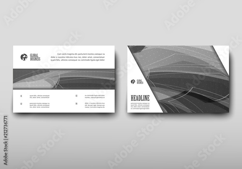 Leaflet cover presentation abstract geometric background, layout in A4 set technology brochure flyer design template vector shadow