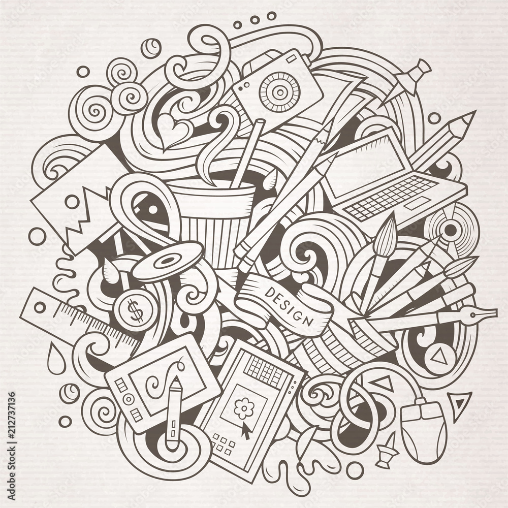 Cartoon vector doodles Art and Design illustration Cartoon vector doodles Art and Design illustration