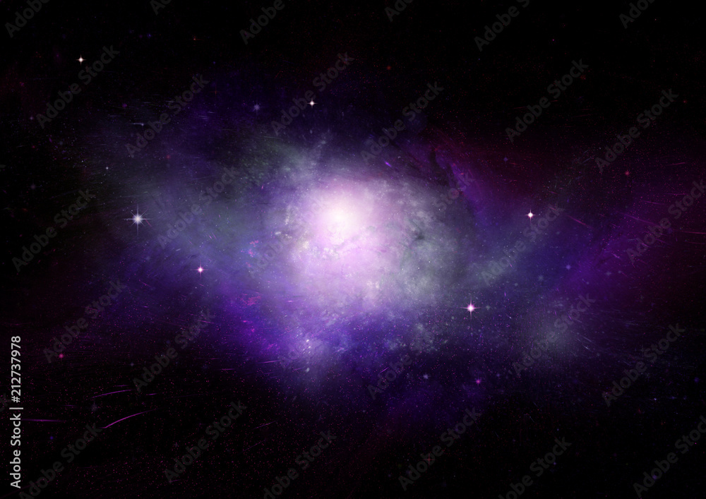 Stars, dust and gas nebula in a far galaxy Stars, dust and gas nebula in a far galaxy
