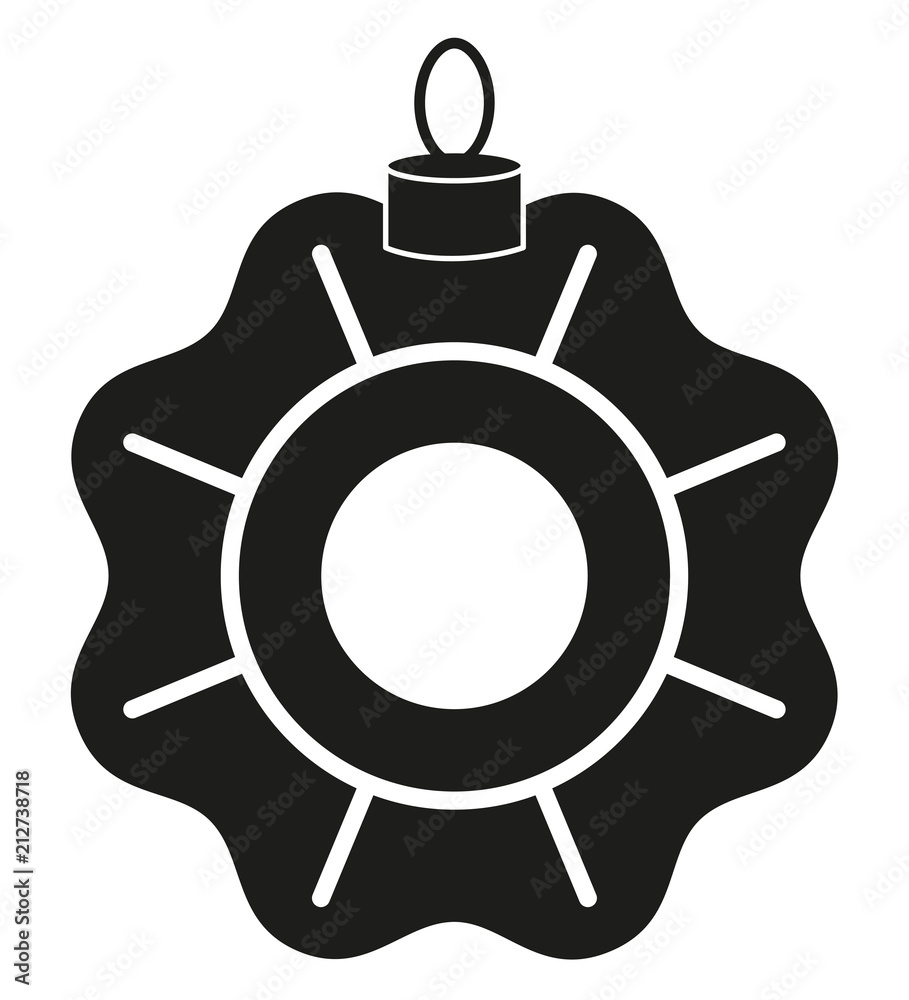 Black and white xmas tree decoration silhouette