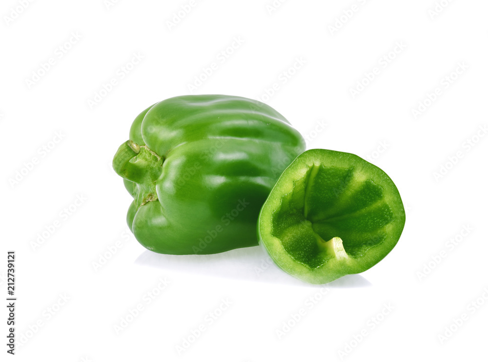 sweet Green Peppers isolated on white background. sweet Green Peppers isolated on white background.