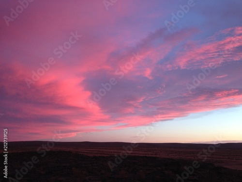 Canvas Print pink clouds at sunset