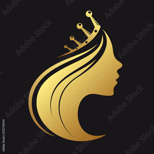 Profile of a girl with a crown photo
