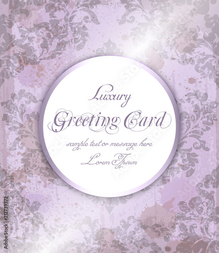 Vintage classic card Vector. Baroque ornament backgrounds