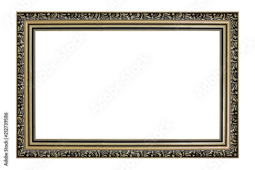 ancient picture frame isolated on white background