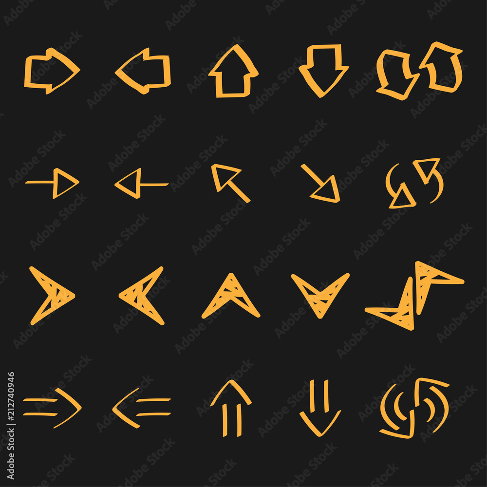 Collection of arrow doodles illustration Collection of arrow doodles illustration