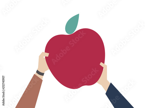 Illustration of a red apple