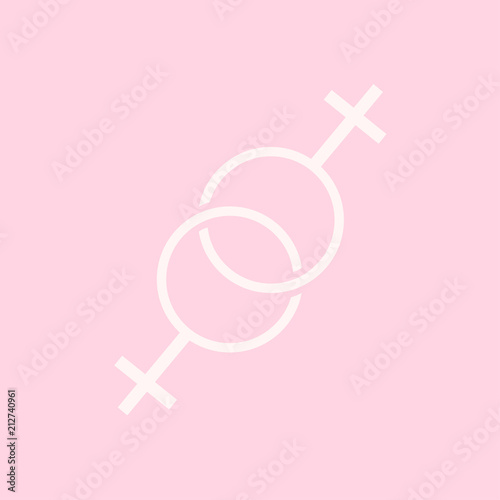 Lesbian couple symbol graphic illustration