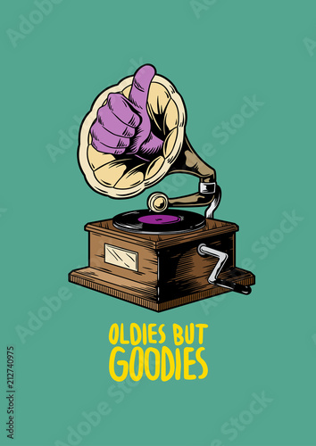 Oldies but goodies music creative illustration