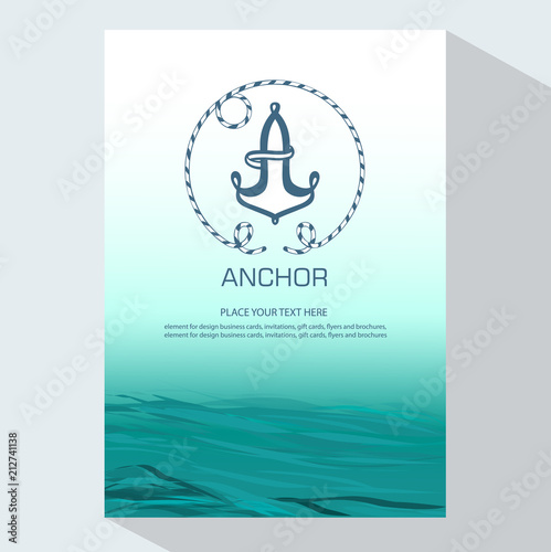 Brochure flyer design template vector. Circle Anchor Vector Logo Design.. Element for design business cards, invitations, gift cards, flyers and brochures 