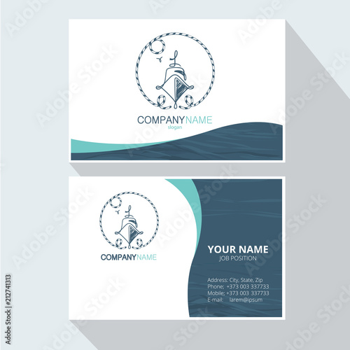 Marine abstract logo design Corporate Business card. Element for design business cards, invitations, gift cards, flyers and brochures