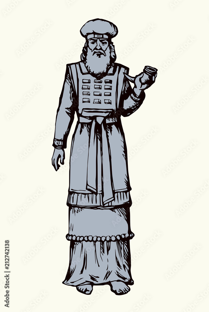 Fototapeta premium High Priest. Vector drawing