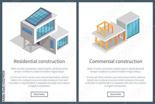 Residential Construction Pages Vector Illustration