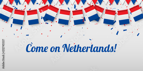 Come on Netherlands! Background with national flags.
