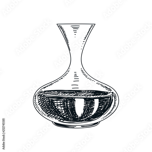 vector hand drawn wine decanter Illustration photo