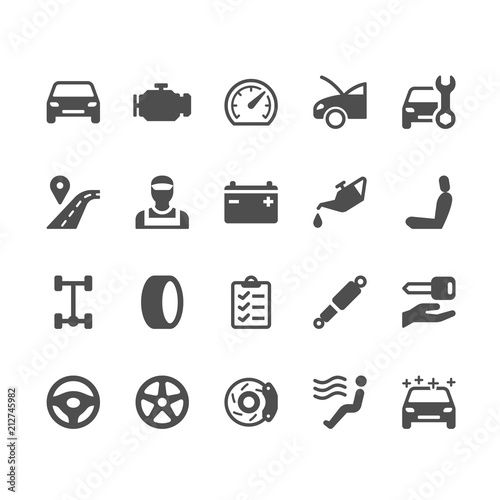 Auto service glyph icons