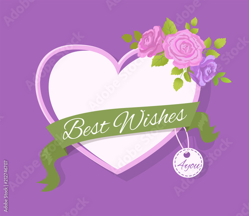 Best Wishes 4 you Greeting Card Design with Heart