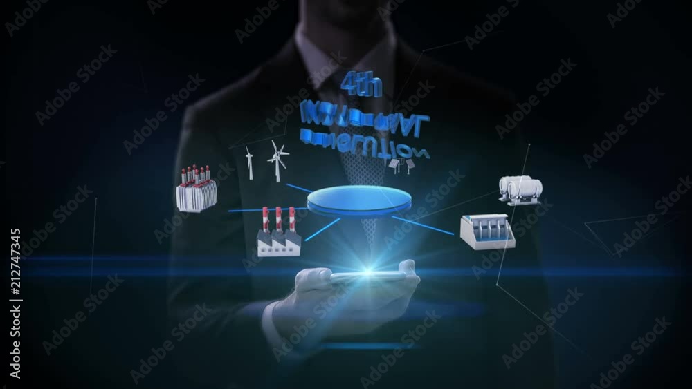 Businessman slide touch smart phone, mobile, Smart Factory, solar panel, wind generator, Hydroelectricity connect '4th Industrial Revolution', green energy. 4k movie. Businessman slide touch smart phone, mobile, Smart Factory, solar panel, wind generator, Hydroelectricity connect '4th Industrial Revolution', green energy. 4k movie.