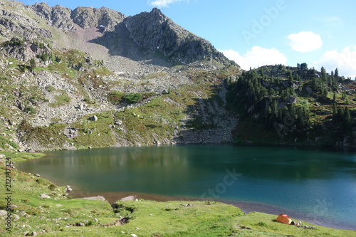 Stellune Lake. Lagorai mountain range in the eastern Alps in Trentino, Italy photo