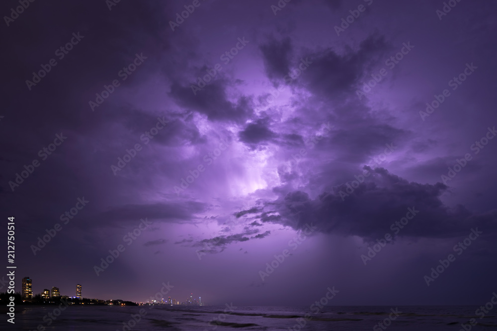 Storm over Surfers Paradise, Gold Coast Australia