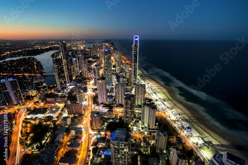 Night time view of Surfers Paradise, Gold Coast, Australia © Steven