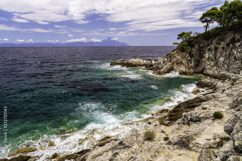 Landscape with a beautiful sea-shore image in Greece Landscape with a beautiful sea-shore image in Greece
