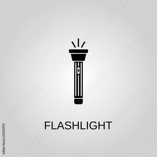 Flashlight icon. Flashlight symbol. Flat design. Stock - Vector illustration