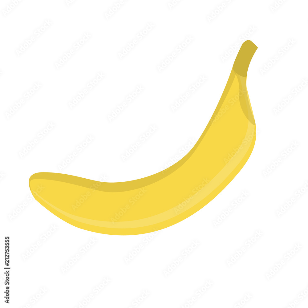 Delicious yellow banana icon Isolated On White Background.