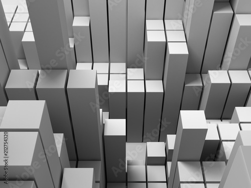 Abstract White Cubes Wall Background