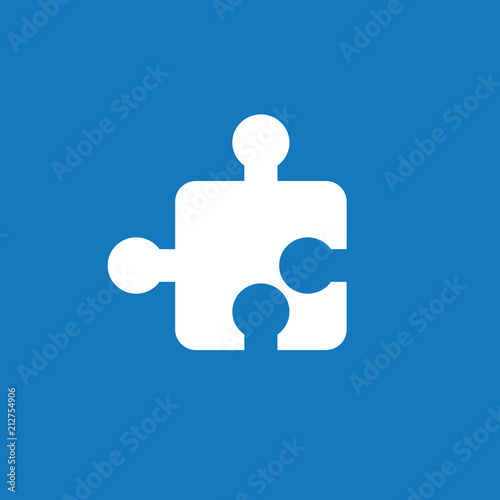 Vector icon concept of puzzle piece on blue background