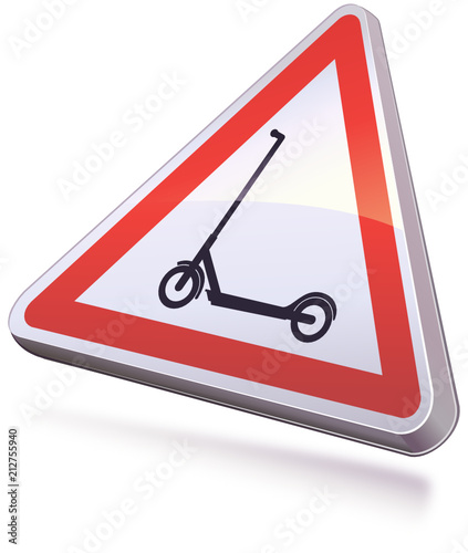 Panneau de danger trottinette (3D)