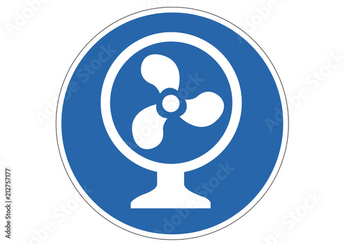 Schild Gebot Ventilator