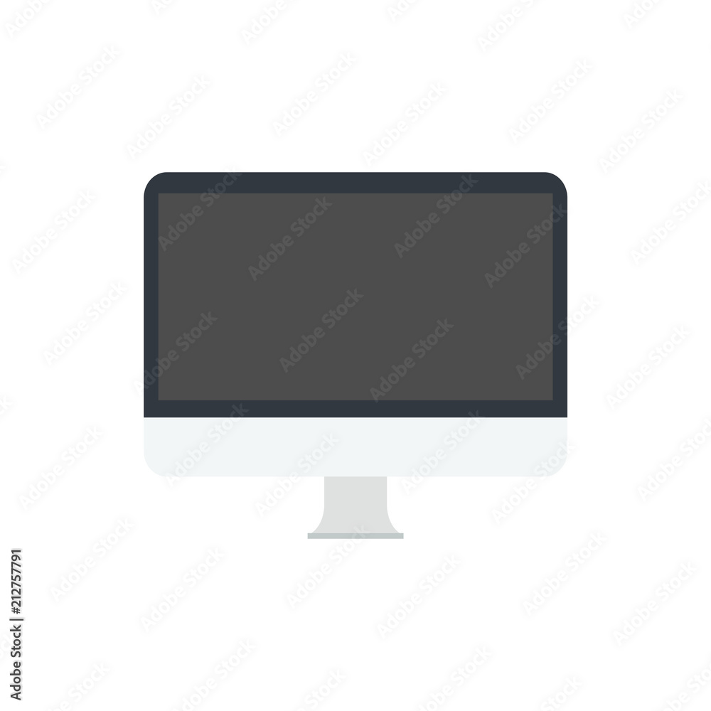 Pc monitor desktop computer. Monoblock pc flat illustration Pc monitor desktop computer. Monoblock pc flat illustration