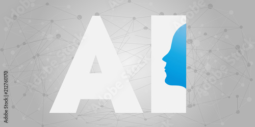 AI, Artificial Intelligence, Deep Learning and Future Technology Concept Design - Vector Illustration