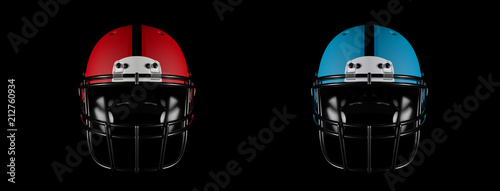 Football helmets isolated and path included