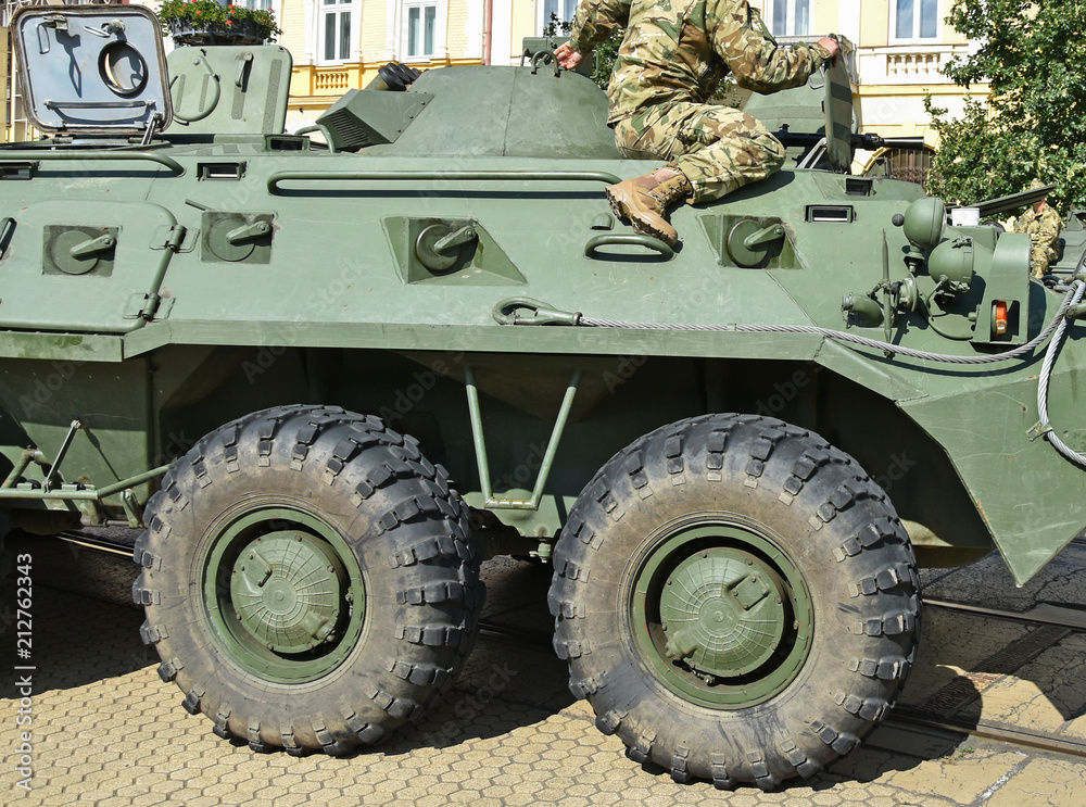 Part of an armoured military vehicle