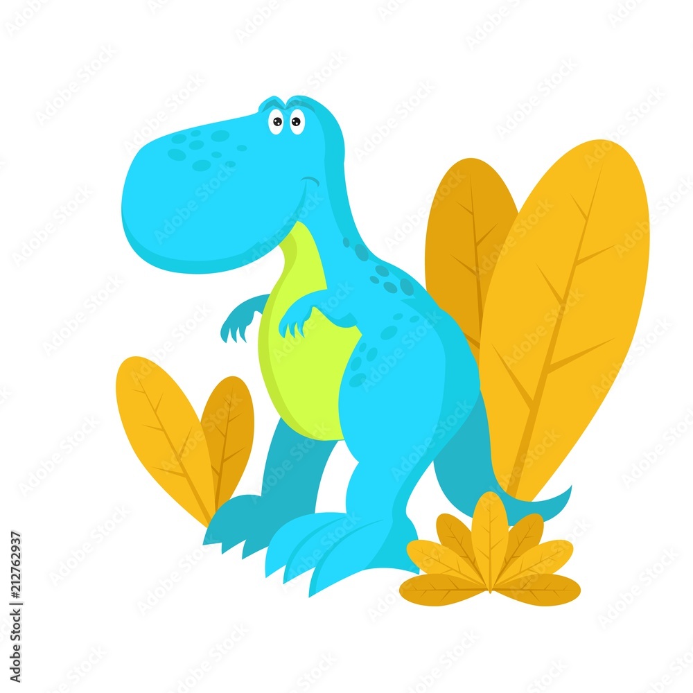 Adorable little dinosaur vector illustration for kids fashion, funny dino  in cartoon style. Ideal for cards, invitations, party, banners,  kindergarten, baby shower, preschool and children room decor Stock Vector |  Adobe Stock
