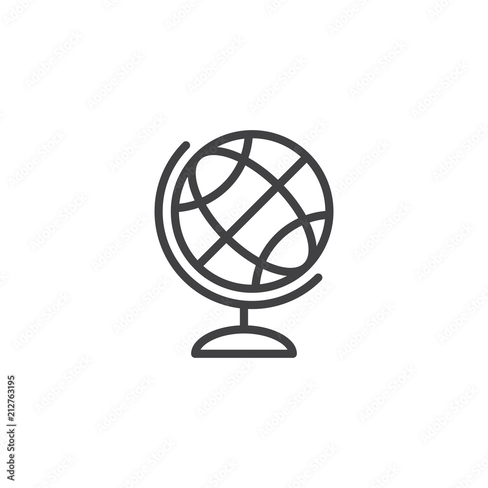 Globe outline icon. linear style sign for mobile concept and web design. Earth simple line vector icon. Geography symbol, logo illustration. Pixel perfect vector graphics Globe outline icon. linear style sign for mobile concept and web design. Earth simple line vector icon. Geography symbol, logo illustration. Pixel perfect vector graphics