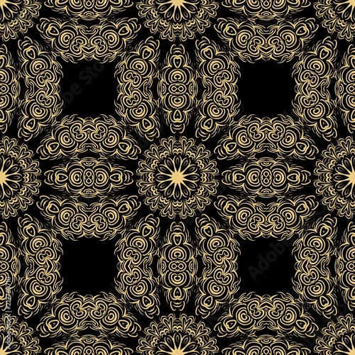 seamless lace floral background. Texture for wallpaper, invitation. Vector illustration. Monochrome color.