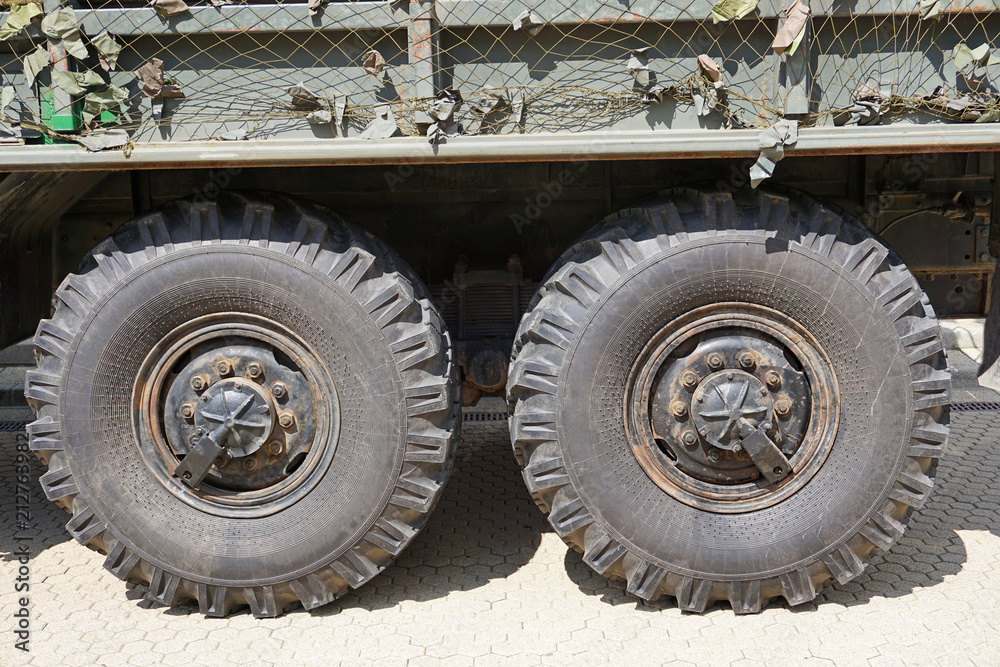 Part of a military truck vehicle