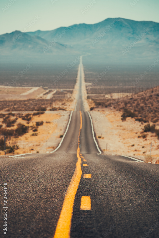 Classic highway scene in the American West