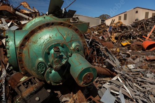 Rusty metal in the scrapyard