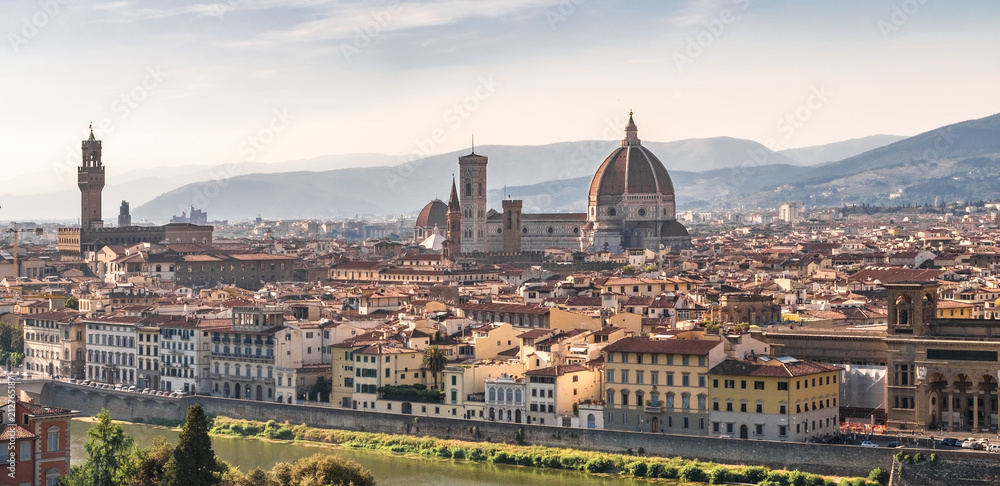 panoramic view on historical center of the City of Florence. Tuscany, Italy