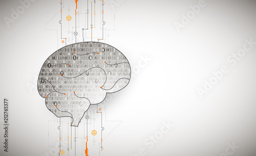 Abstract digital brain,technology concept. Vector