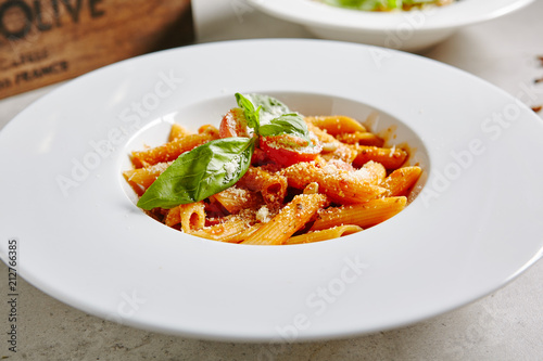 Tomato Penne Pasta Al Dente with Tomato Sauce